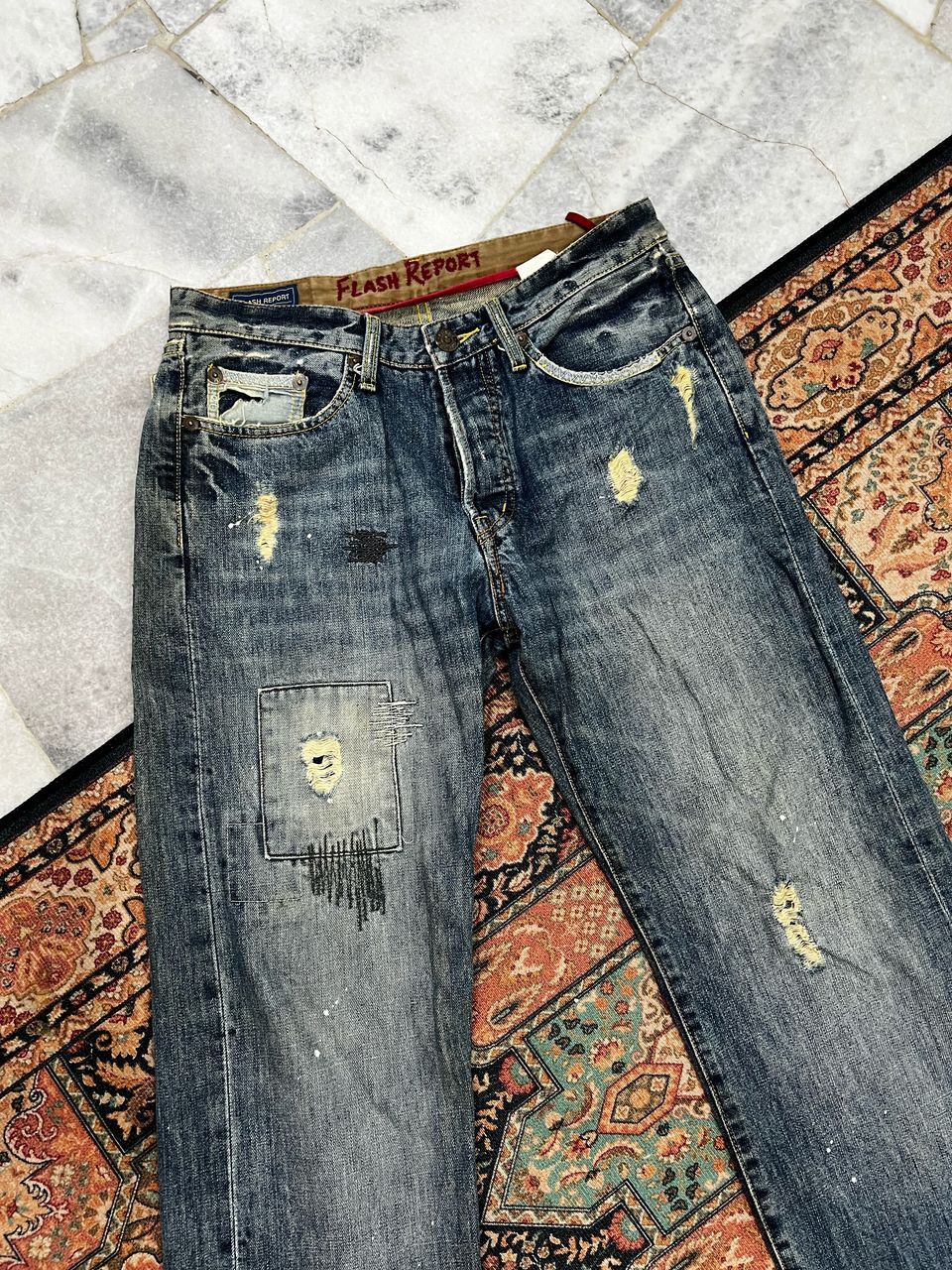 Japanese Brand Japanese Brand Flash Report Sashiko Jeans Size US 31 - 3 Thumbnail