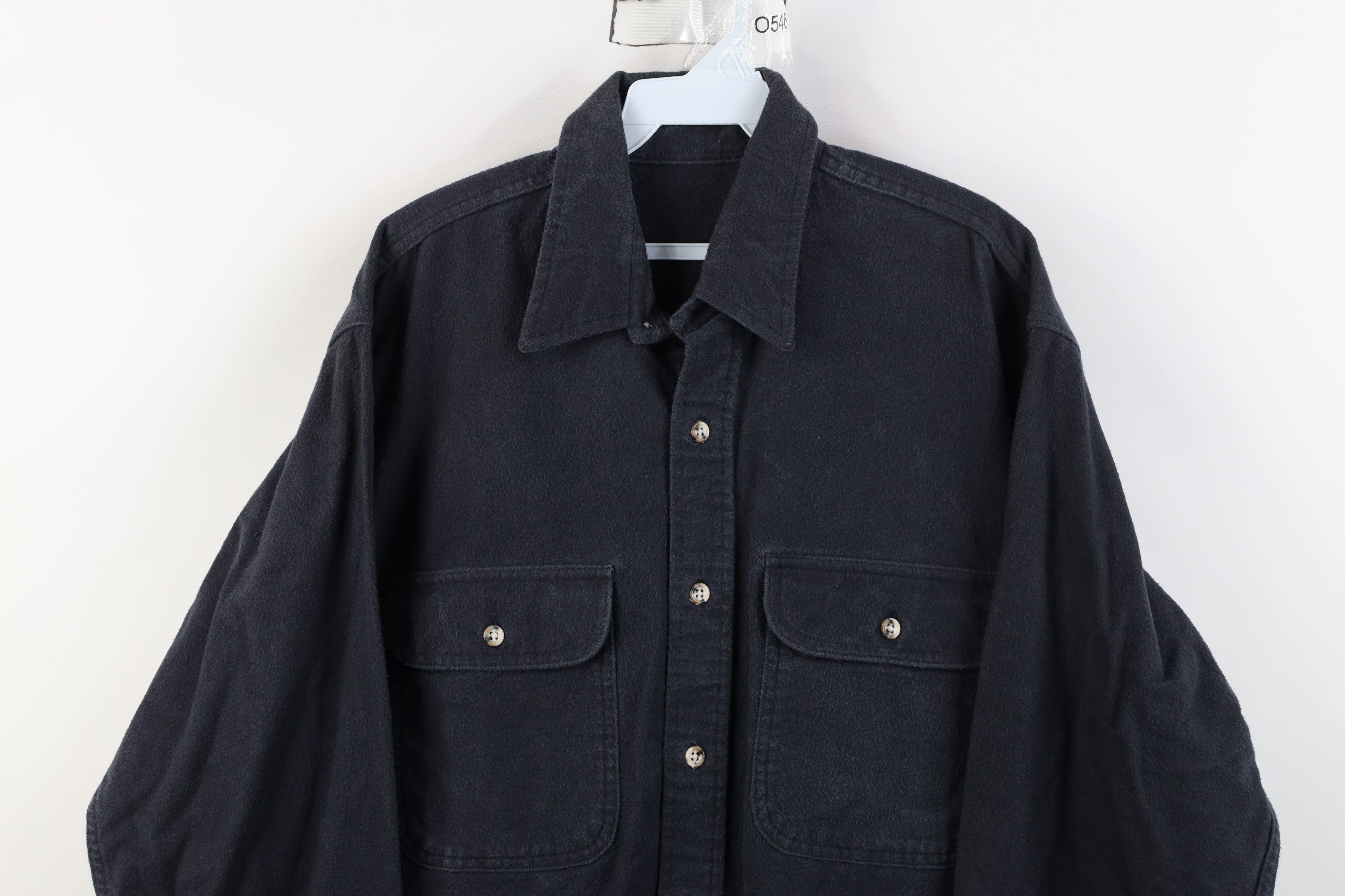 Vintage Vintage 70s Streetwear Collared Button Shirt Dark Gray Size US XL / EU 56 / 4 - 2 Thumbnail