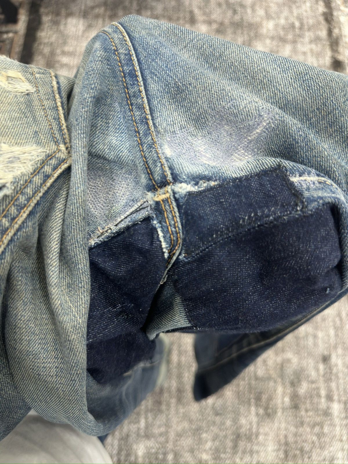 Levi's × Levi's Vintage Clothing Vintage Levis Redline Selvedge Custom Repaired Sashiko Boro Size US 30 / EU 46 - 18 Thumbnail
