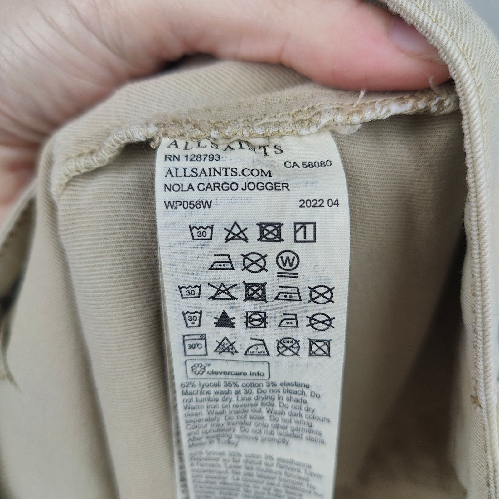 Allsaints AllSaints Pants Womens 32 Nola Cargo Jogger Faded Khaki Size 32" / US 10 / IT 46 - 7 Thumbnail