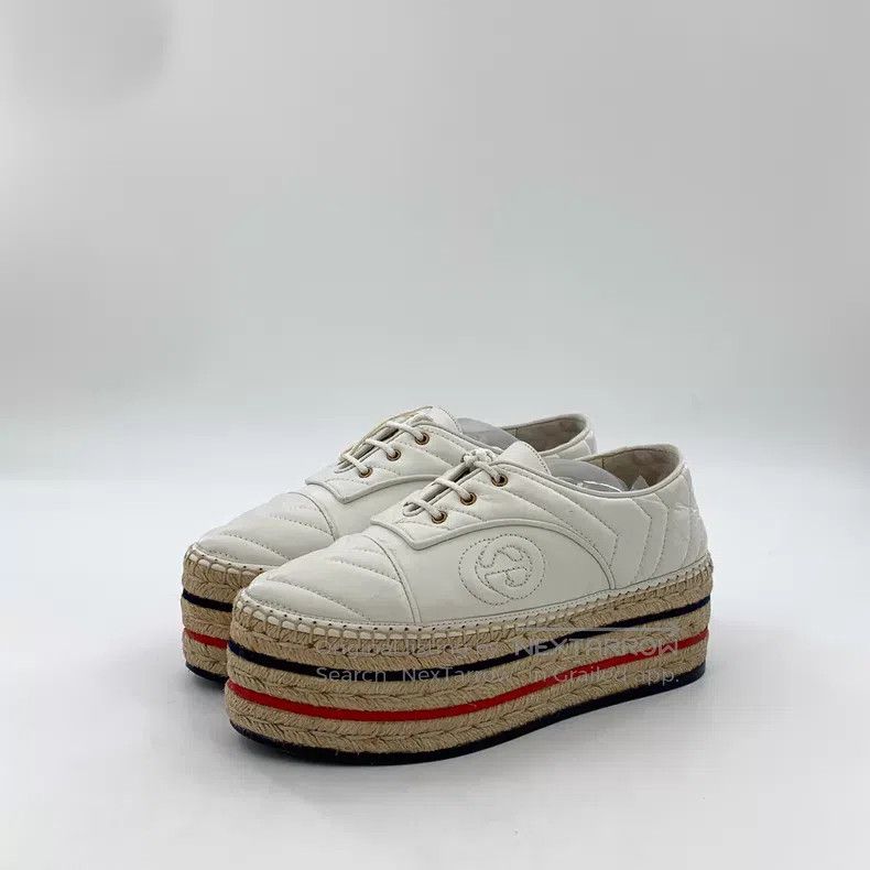 Gucci Gucci White double-G thick-soled lace-up muffins Size US 5.5 / IT 35.5 - 1 Thumbnail