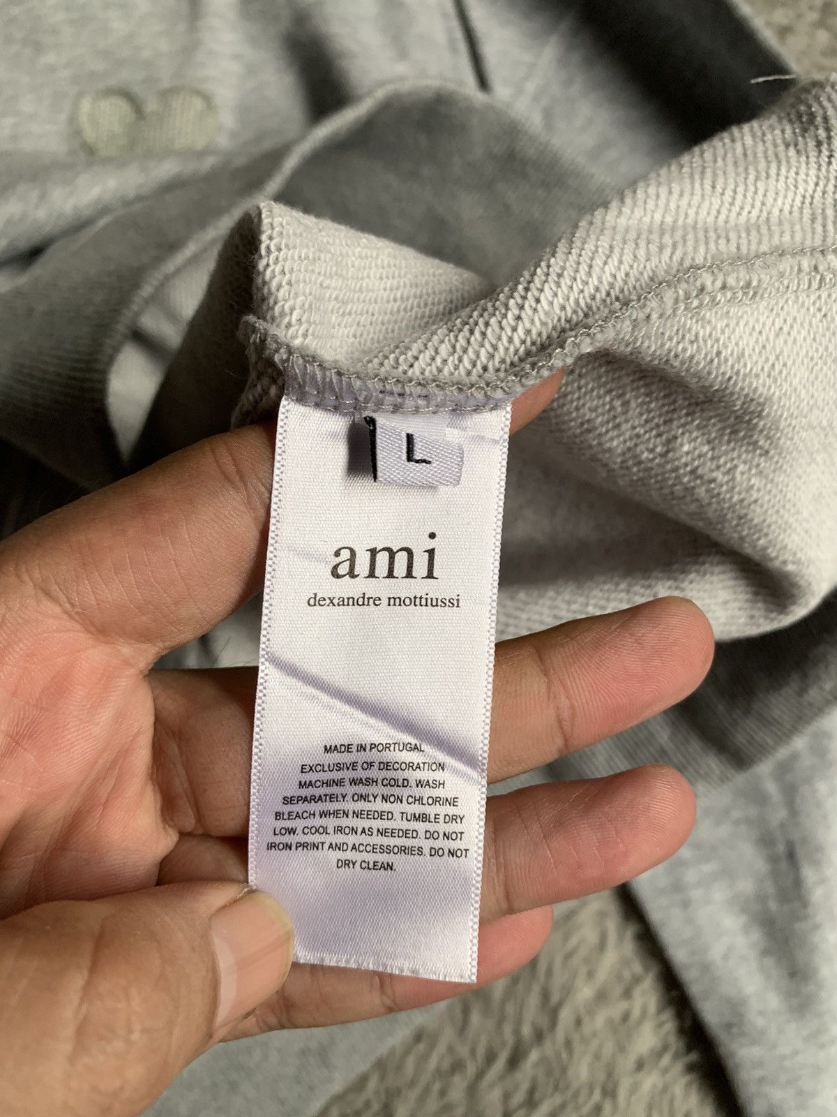 AMI Ami Paris Pocket Logo Gray Crewneck Sweatshirt Size US L / EU 52-54 / 3 - 6 Thumbnail