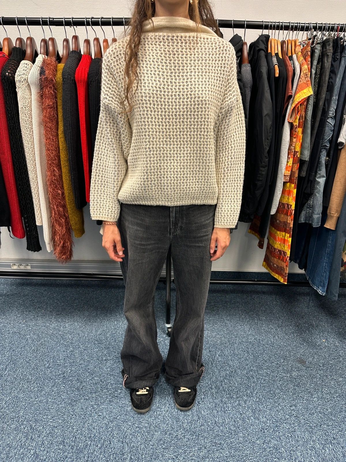 Marithe + Francois Girbaud Marithé + François Girbaud 1980 Mesh Wool Knit Sweater Cream Size S / US 4 / IT 40 - 1 Thumbnail