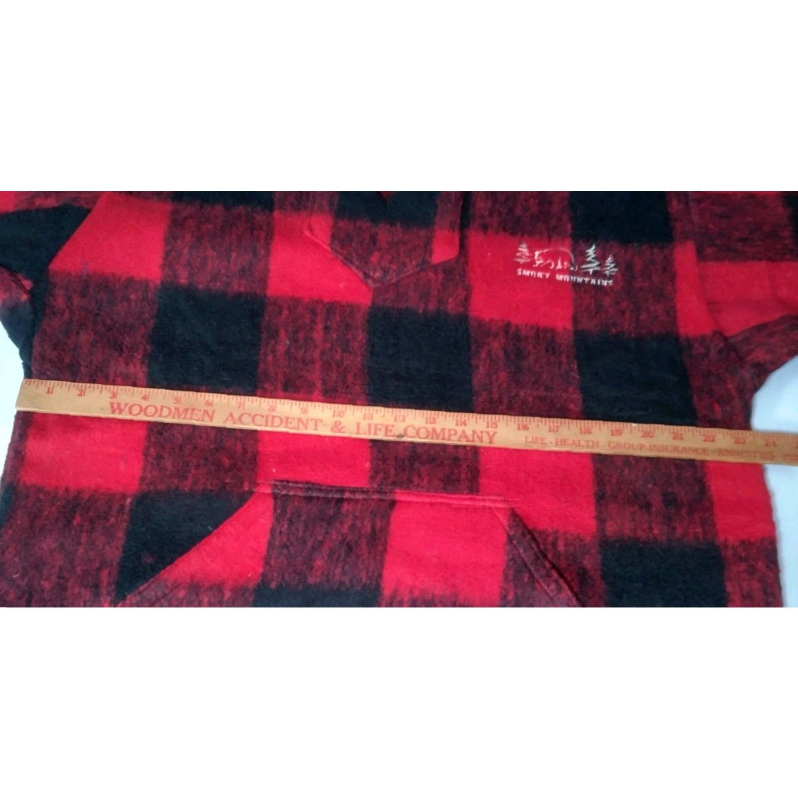 Vintage Earth Ragz Smoky Mountains Jacket Women M Red Buffalo Plaid Fleece Hoodie Embroidered Outdoor Size M / US 6-8 / IT 42-44 - 4 Thumbnail