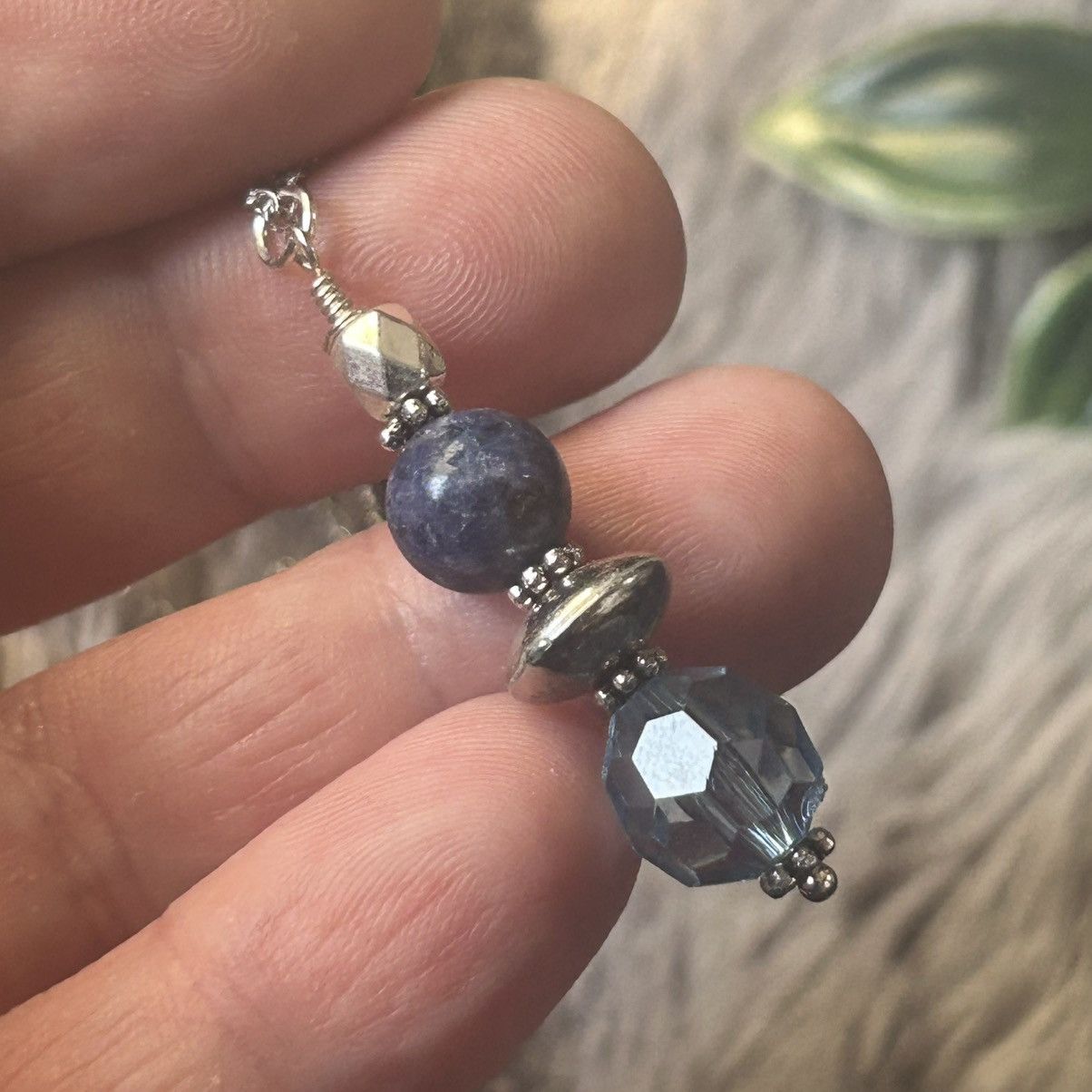 Handmade Handcrafted genuine sodalite vintage crystal beaded necklace Size ONE SIZE - 1 Thumbnail