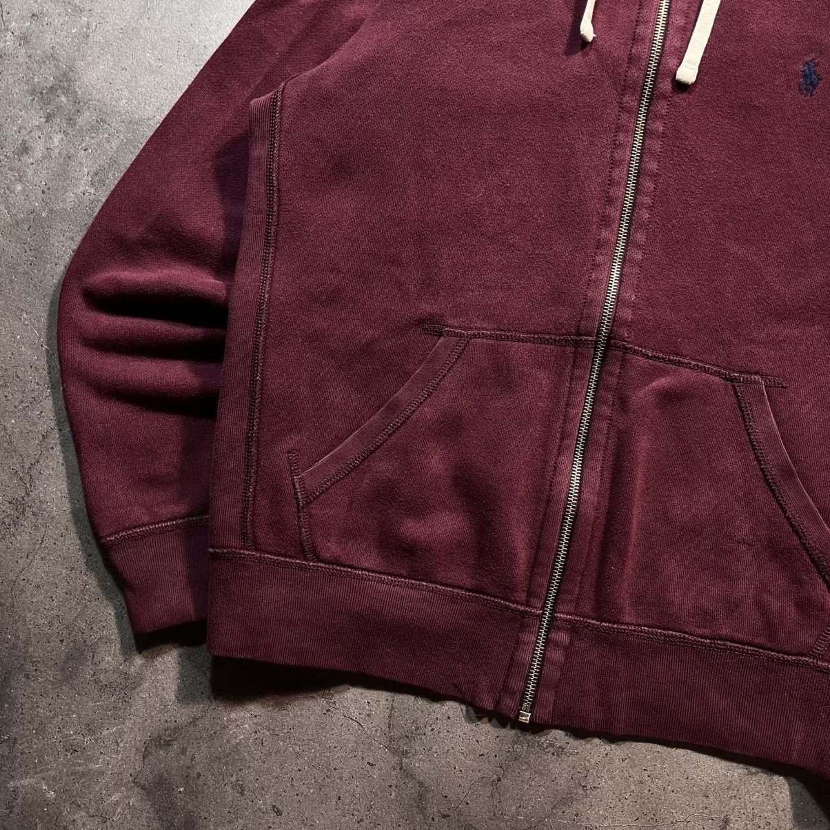 Polo Ralph Lauren Burgundy Polo Ralph Lauren Vintage Small Pony Zip Hoodie Size US M / EU 48-50 / 2 - 5 Thumbnail