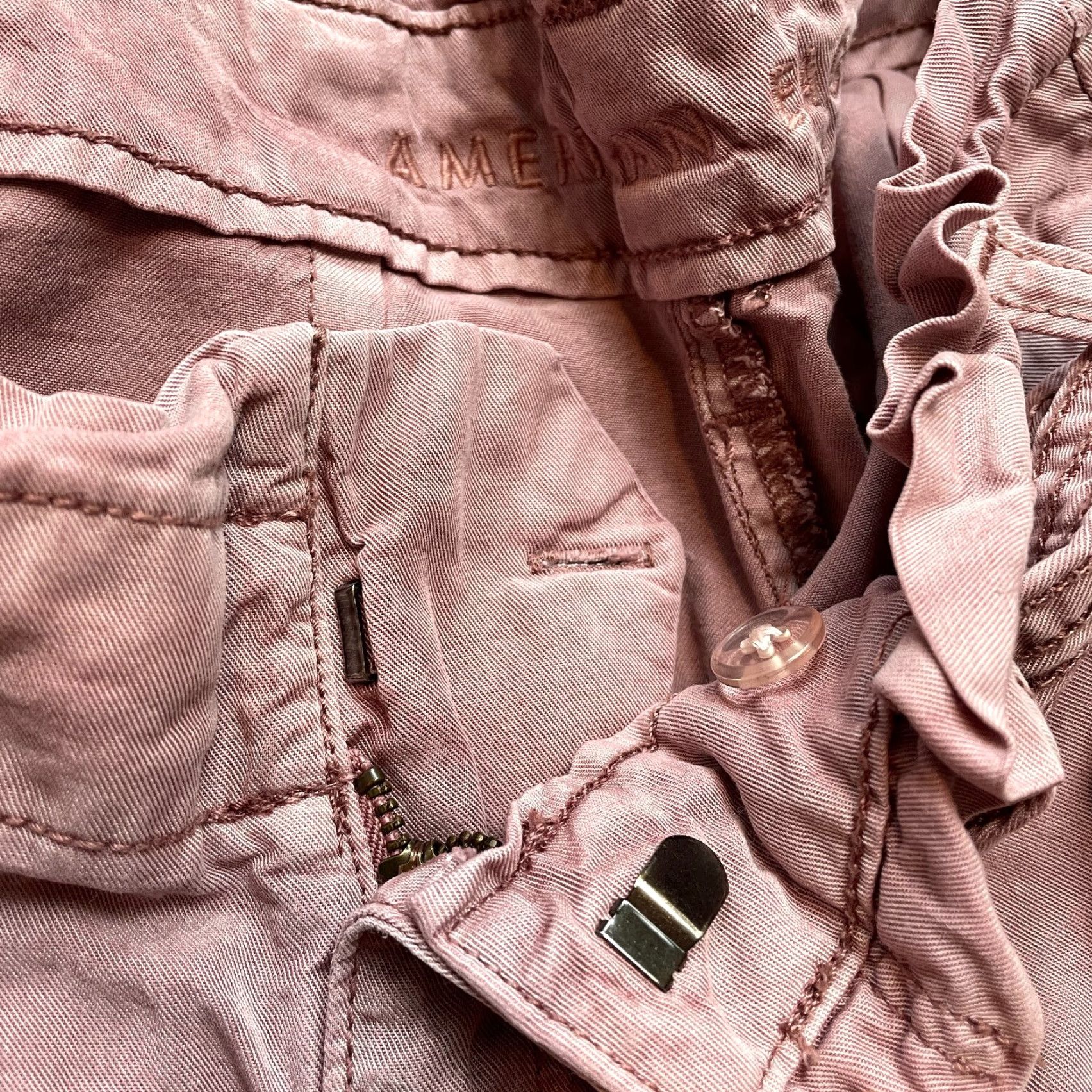 American Eagle Outfitters VINTAGE? No — American Eagle Paperbag Pants Womens 2 Regular Pink Belted Tie Lyocell 28x29 Size 28" / US 6 / IT 42 - 2 Thumbnail