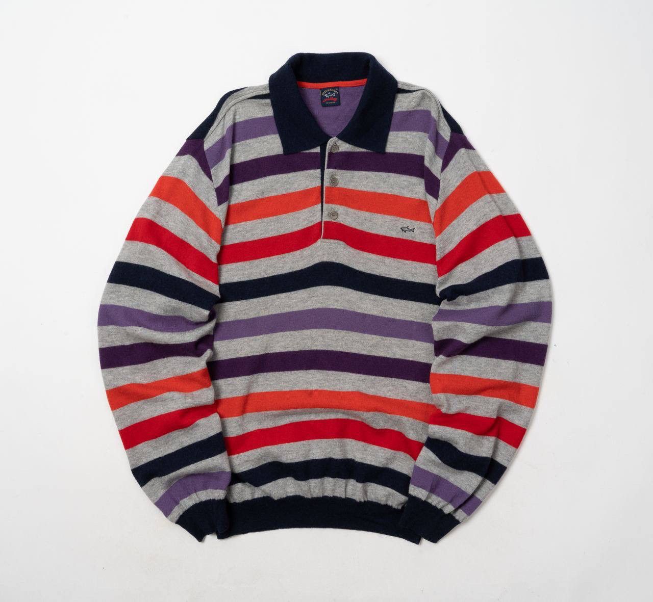 Paul & Shark 🔵PAUL & SHARK Yachting Striped Wool Jumper Sweater Polo Size US XL / EU 56 / 4 - 8 Thumbnail