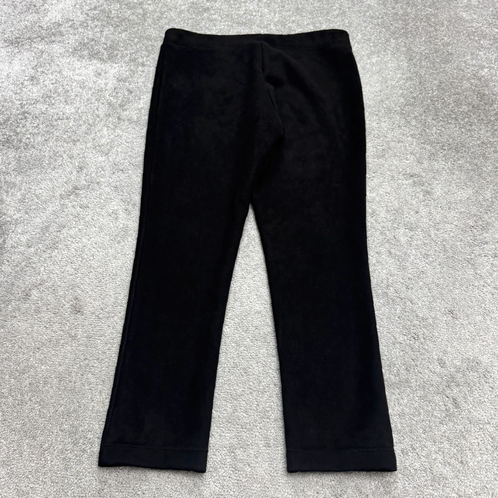 Andrew Marc Andrew Marc High Rise Pull On Faux Suede Pants Womens XL Black Stretch Classic Size 40" / US 18 - 2 Thumbnail