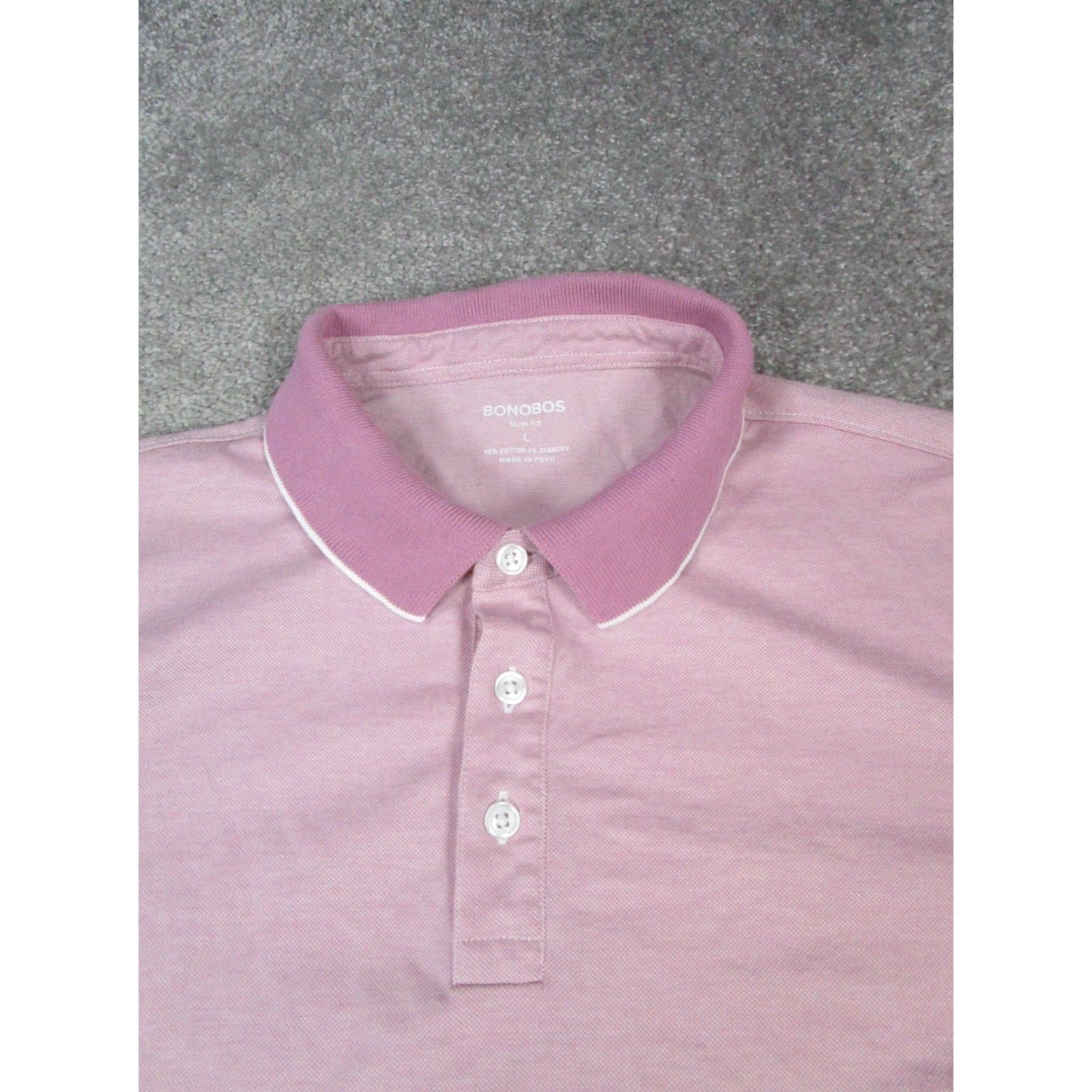 Bonobos Bonobos Polo Shirt Mens Large Pink Cotton Golf Shirt Size US L / EU 52-54 / 3 - 2 Thumbnail