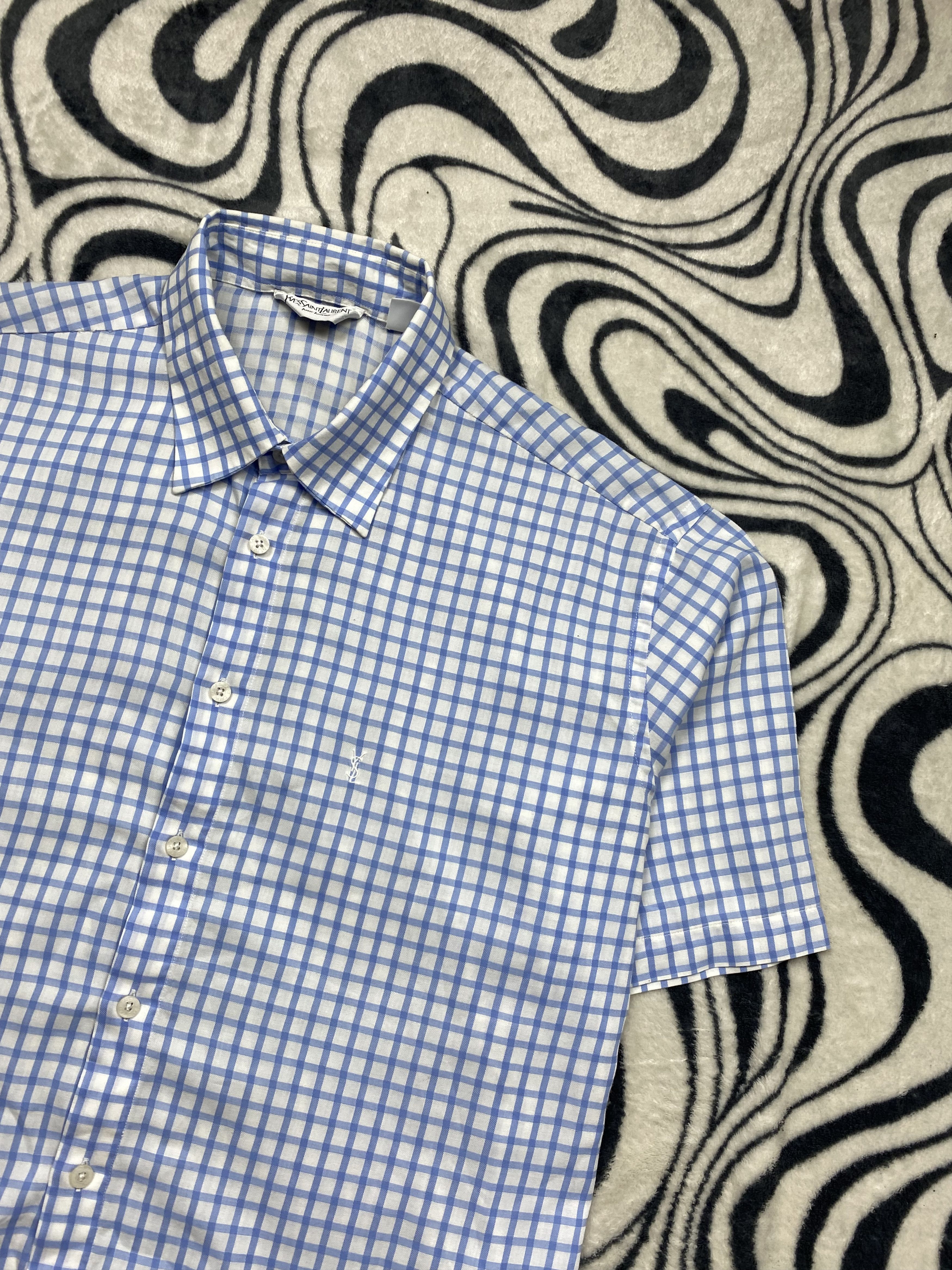 Yves Saint Laurent Yves Saint Laurent YSL Vintage Mens Short Sleeve Shirt Size US XL / EU 56 / 4 - 2 Thumbnail