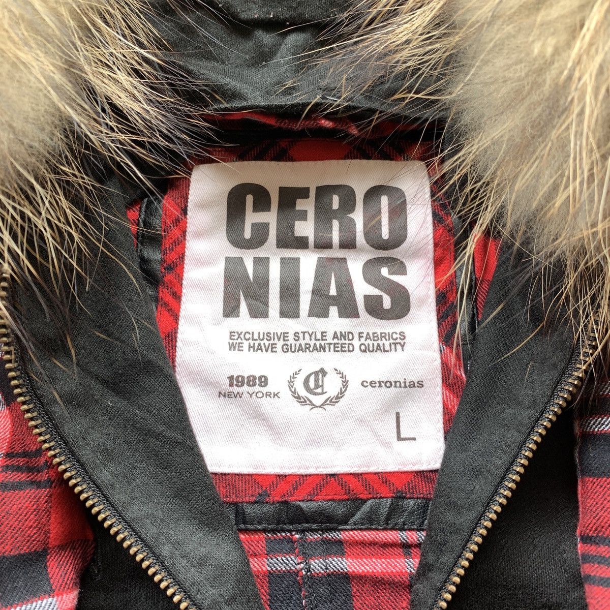 Japanese Brand Cero Nias Fur Double Layerd Plaid Punk Gothic Style Jacket Size US L / EU 52-54 / 3 - 6 Thumbnail