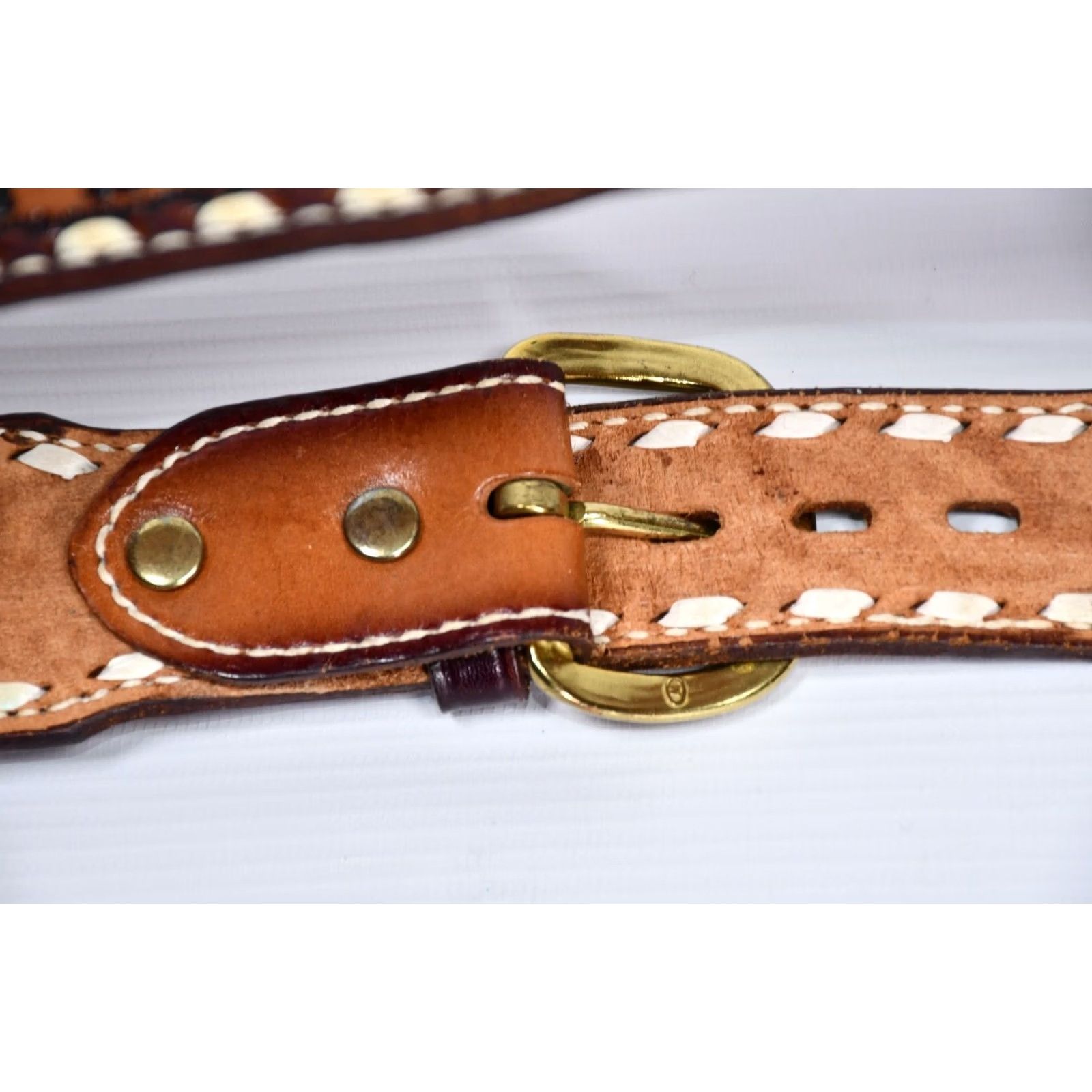 Vintage Brazos Joe Belts Belt Mens Leather Floral 36 Brown Modern Vintage? (removed ambiguous) Size 36 - 7 Thumbnail