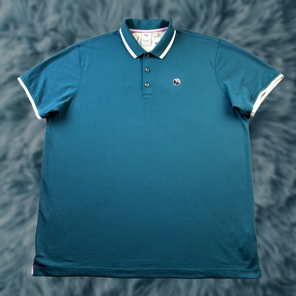 Puma PUMA Polo Shirt Mens 2XL Blue Arnold Palmer Golf Bay Hill Umbrella Tipped Size US XXL / EU 58 / 5 - 1 Thumbnail