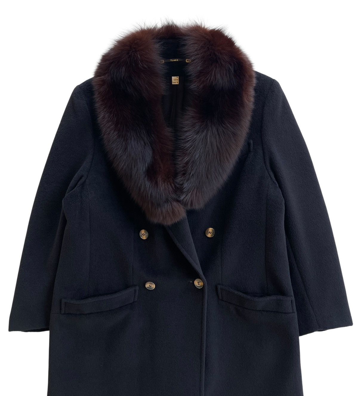 Vintage 70s Pierrette B Wool Luxury Fur Coat Size XL / US 12-14 / IT 48-50 - 3 Thumbnail