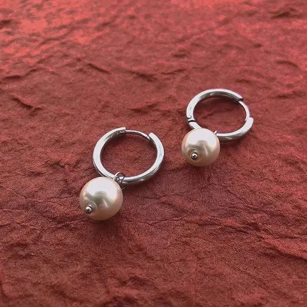 Japanese Brand Misaki x Maki Punk Circle Round Pearl Hoop Earring Size ONE SIZE - 7 Thumbnail