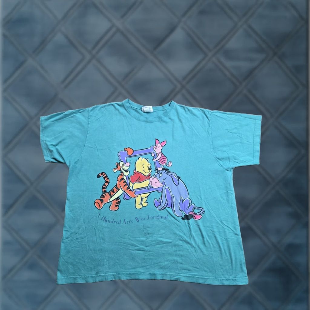 Disney VINTAGE Disney Winnie The Pooh T Shirt 3XL Mens Teal Blue Short Sleeve Tigger 90s Shirt Mens 90s Cartoon Classic Disney Size US XXL / EU 58 / 5 - 1 Thumbnail