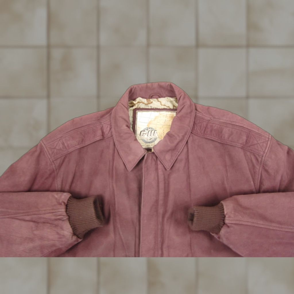 G-III VINTAGE G-III A1 FLIGHT JACKET Mens Bomber Leather Red Full Zip 90s Suede Mid-Length Size M Size US M / EU 48-50 / 2 - 1 Thumbnail