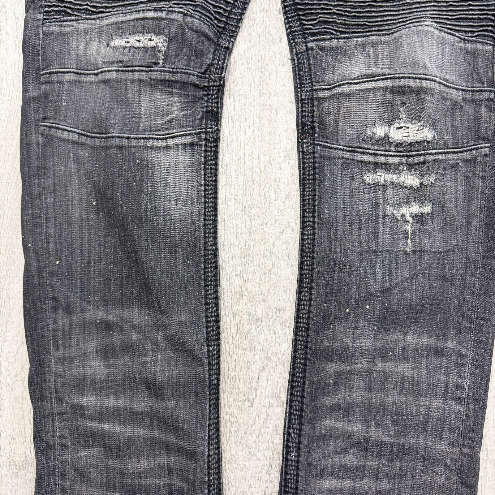 Rock Revival Rock Revival Ben Biker Jeans Men's 40 (Fits 40x33) Black Size US 40 / EU 56 - 3 Thumbnail