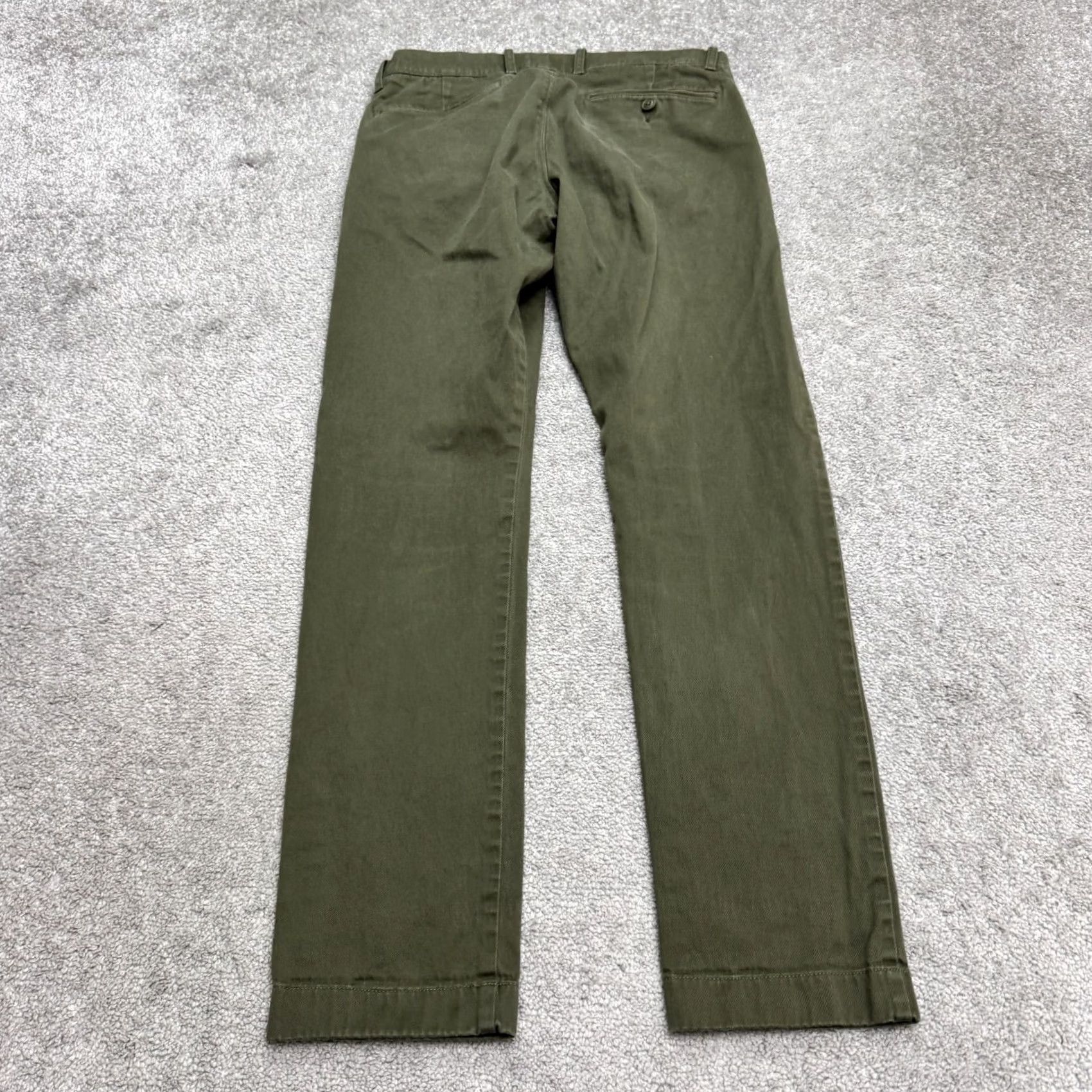 J.Crew J.CREW 484 Slim Fit Chino Pants Mens 28x30 Olive Green Tapered Flat Front Cotton Shirt Size US 28 / EU 44 - 2 Thumbnail