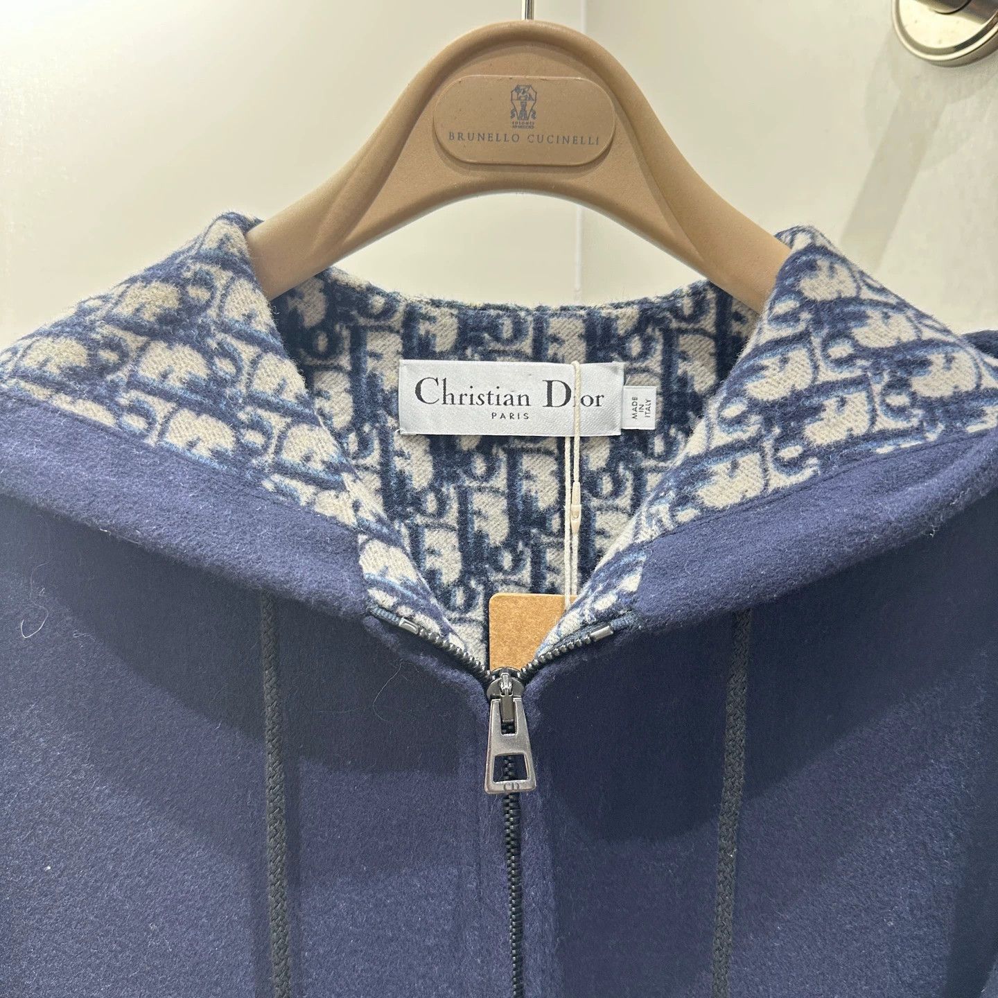 Christian Dior Monsieur CD apr176 blue hooded double-sided zip cashmere jacket 38 Size S / US 4 / IT 40 - 3 Thumbnail