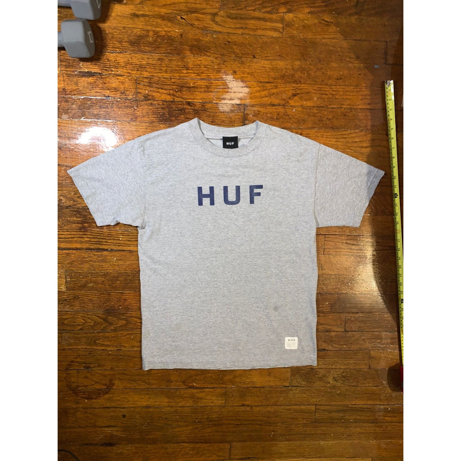 Huf HUF Logo T Shirt Medium Grey Navy Skate Made USA Streetwear Size US M / EU 48-50 / 2 - 2 Thumbnail