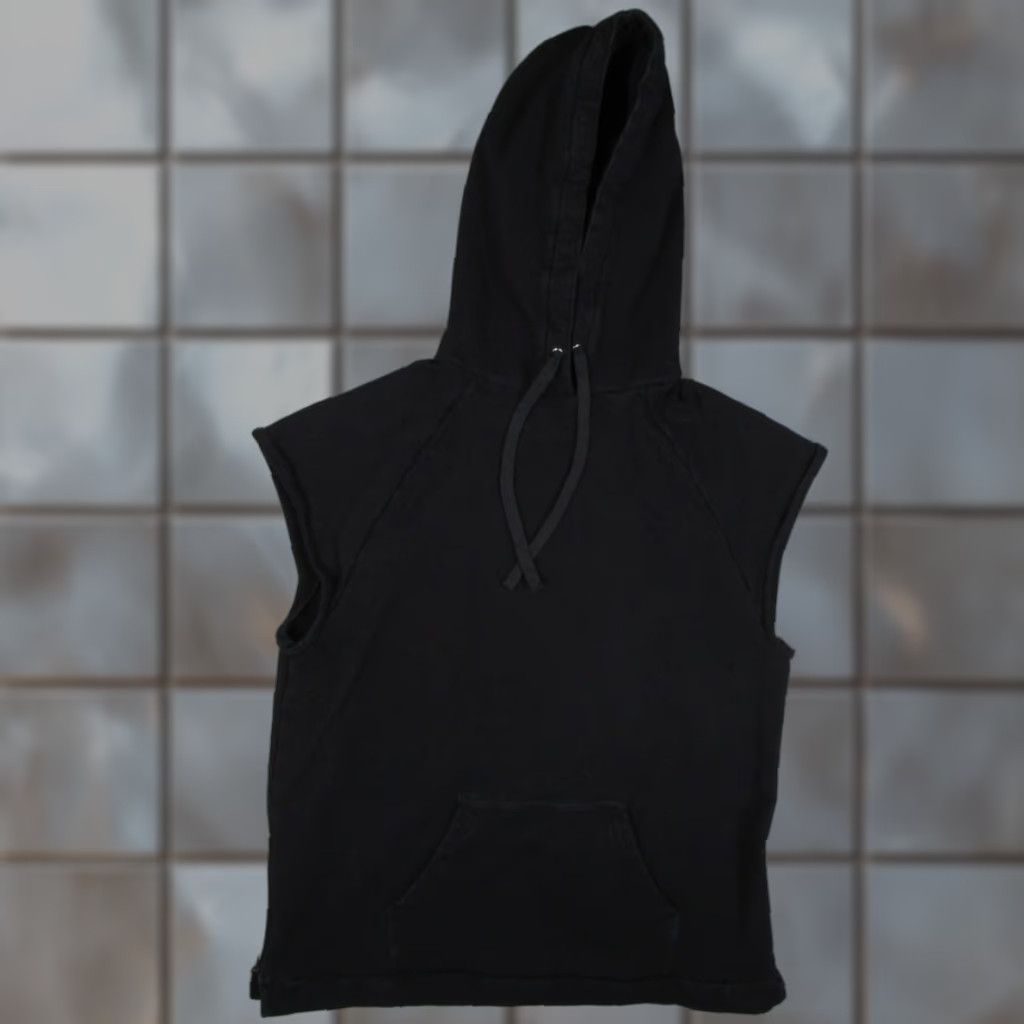 KangaROOS ALLWEAR Hoodie Mens M Black Sleeveless Pullover Kangaroo Pocket Organic Cotton Size US M / EU 48-50 / 2 - 1 Thumbnail