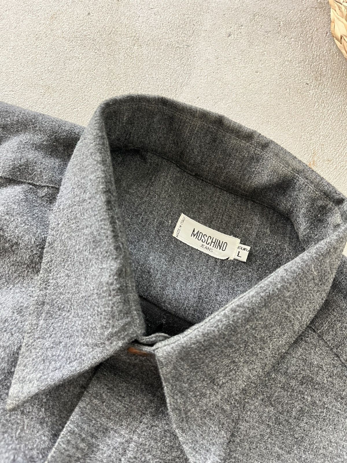 Moschino Vintage Moschino Shirt Luxury Overshirt Dark Grey Classic Size US L / EU 52-54 / 3 - 9 Thumbnail