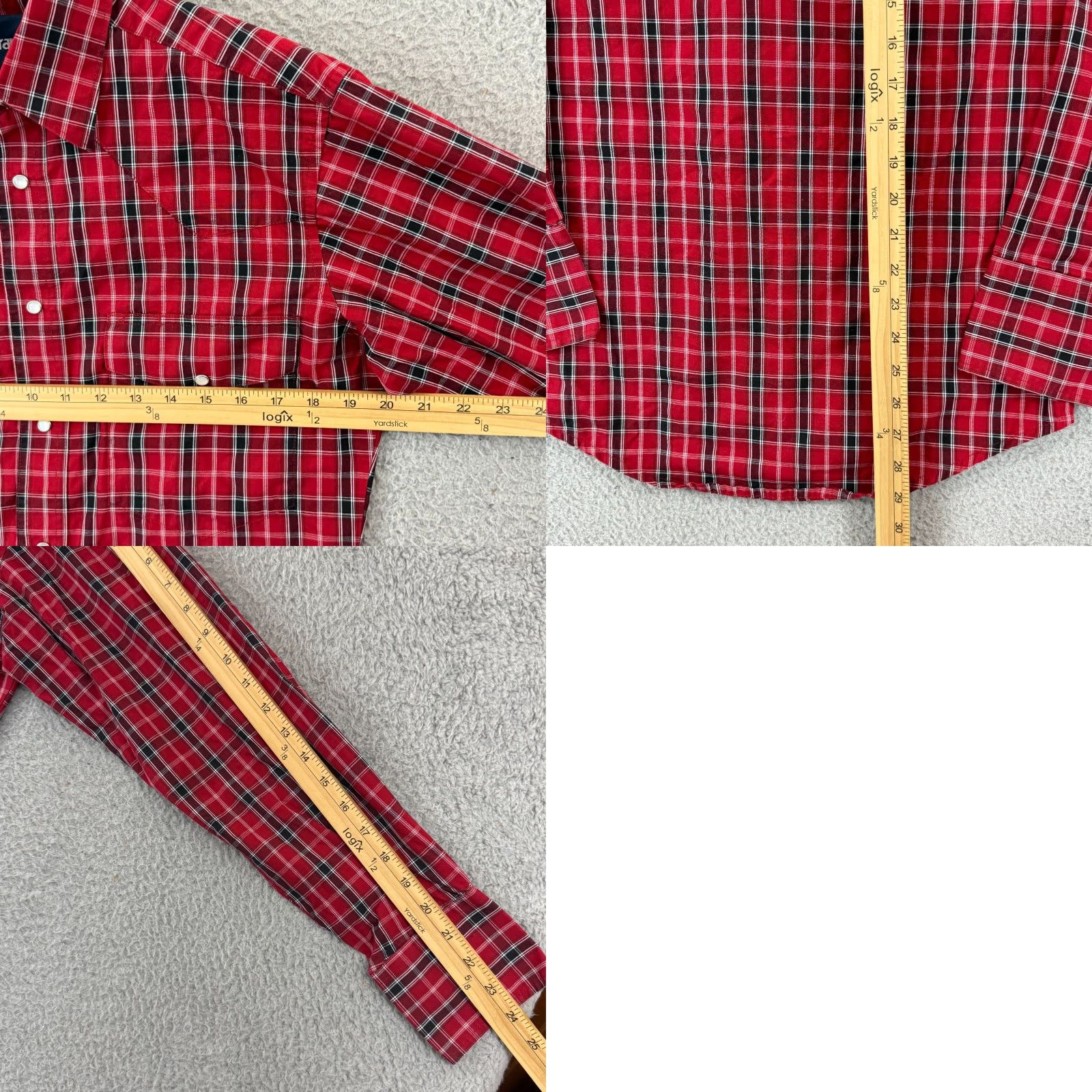 Wrangler Wrangler Shirt Mens Small Red Plaid Pearl Snap Button Western Long Sleeve Casual Shirt Size US S / EU 44-46 / 1 - 8 Thumbnail