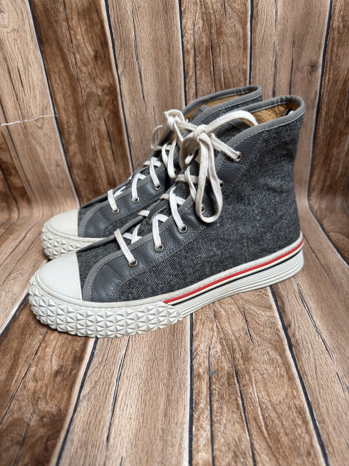 Thom Browne Grey collegiate sneaker Size US 10 / EU 43 - 1 Thumbnail