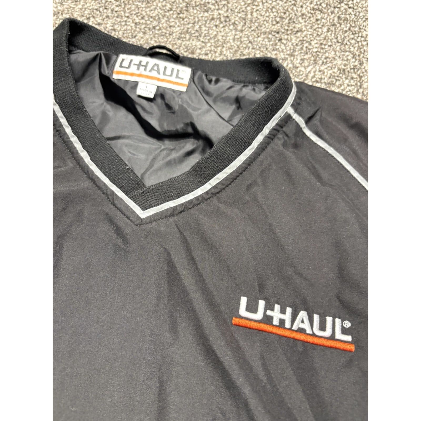 Vintage UHAUL Jacket Reflective Mens Large Black Pullover Windbreaker Size US L / EU 52-54 / 3 - 3 Thumbnail