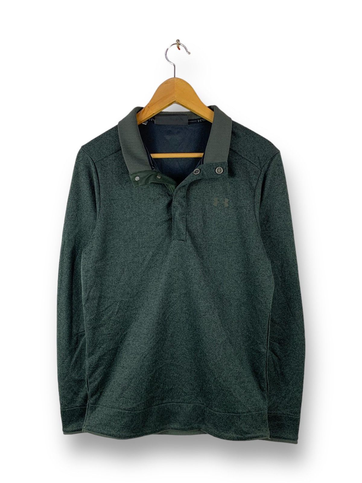 image of Steals! Under Armour Golf Storm Coldgear Longsleeves Polo in Green Navy, Men's (Size Small)