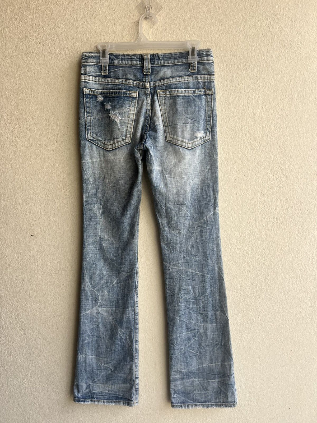 Japanese Brand Dirty Mud Ozz-First PinBall Distress Rip Denim Flare Jeans Size US 29 - 23 Thumbnail