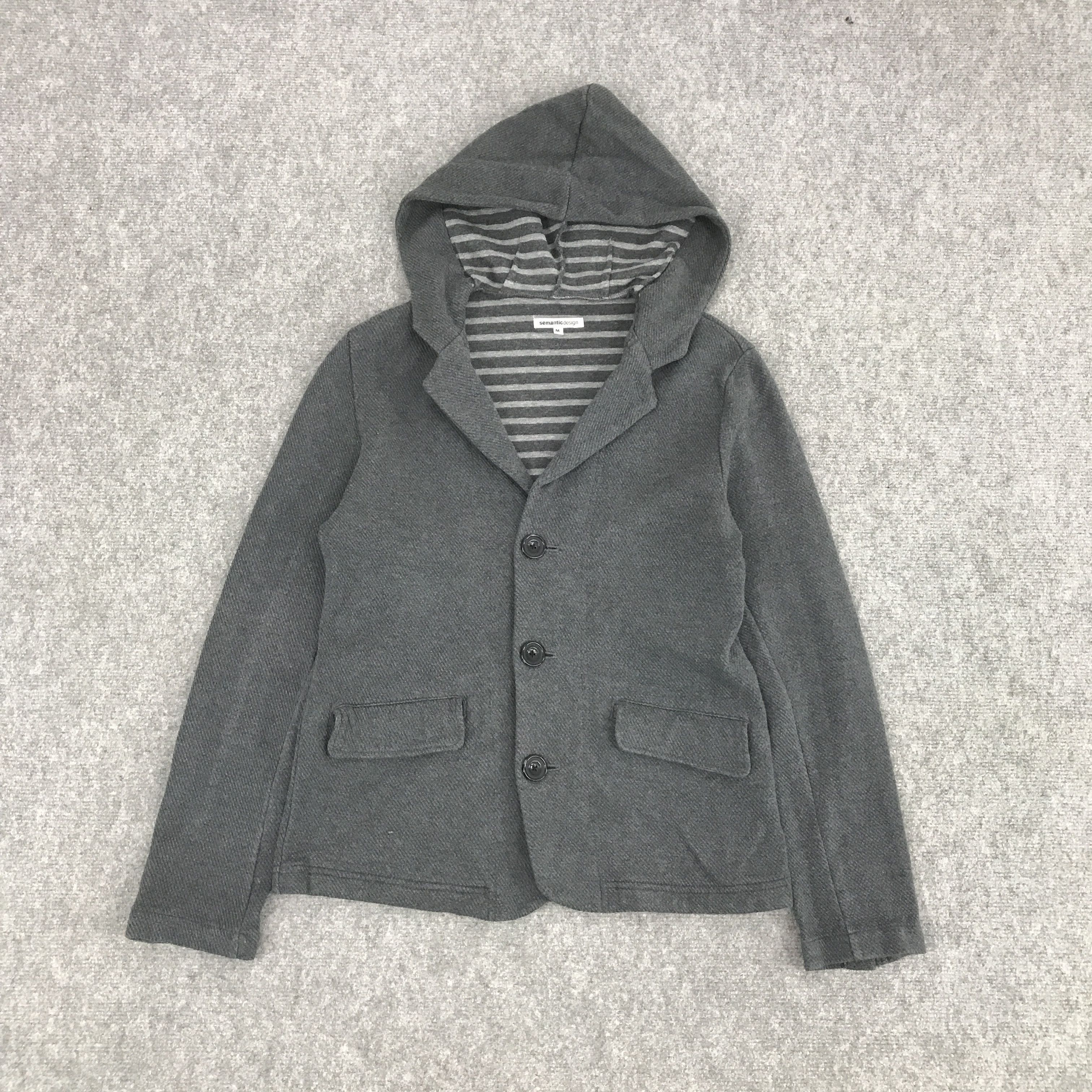 Japanese Brand × semanticdesign SEMANTICDESIGN BUTTON HOODIES STYLE BLAZER JACKET Size US M / EU 48-50 / 2 - 1 Thumbnail