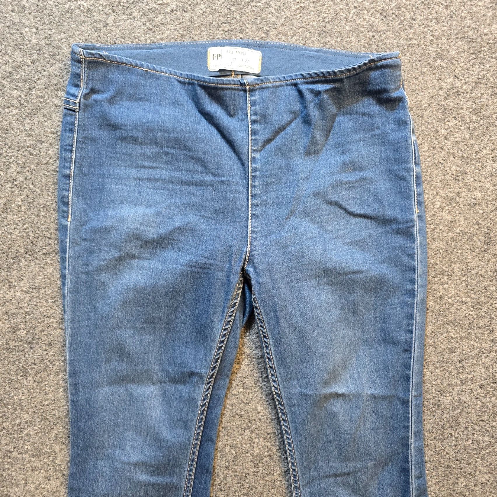 Free People Free People Jeans Womens 27 Blue Flare Bell Button Stretch Pull On Capsule Bodice? Size 27" / US 4 / IT 40 - 2 Thumbnail