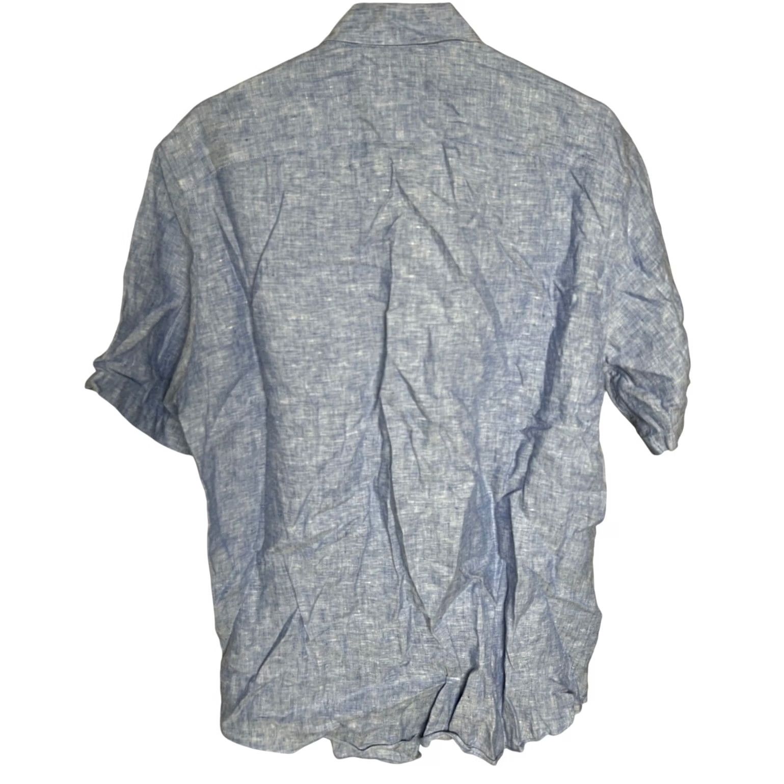 UNTUCKit UNTUCKit L Blue Button Down Valente 100% Linen Mens Size US L / EU 52-54 / 3 - 2 Thumbnail