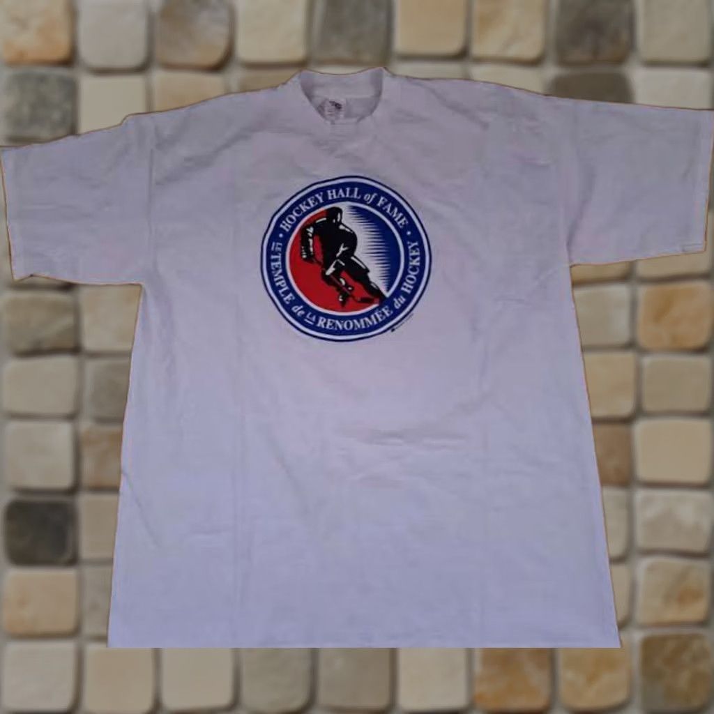 Vintage Bulletin Athletic Shirt Mens 2XL White Hockey Hall Fame Single Stitch Canada Size US XXL / EU 58 / 5 - 1 Thumbnail