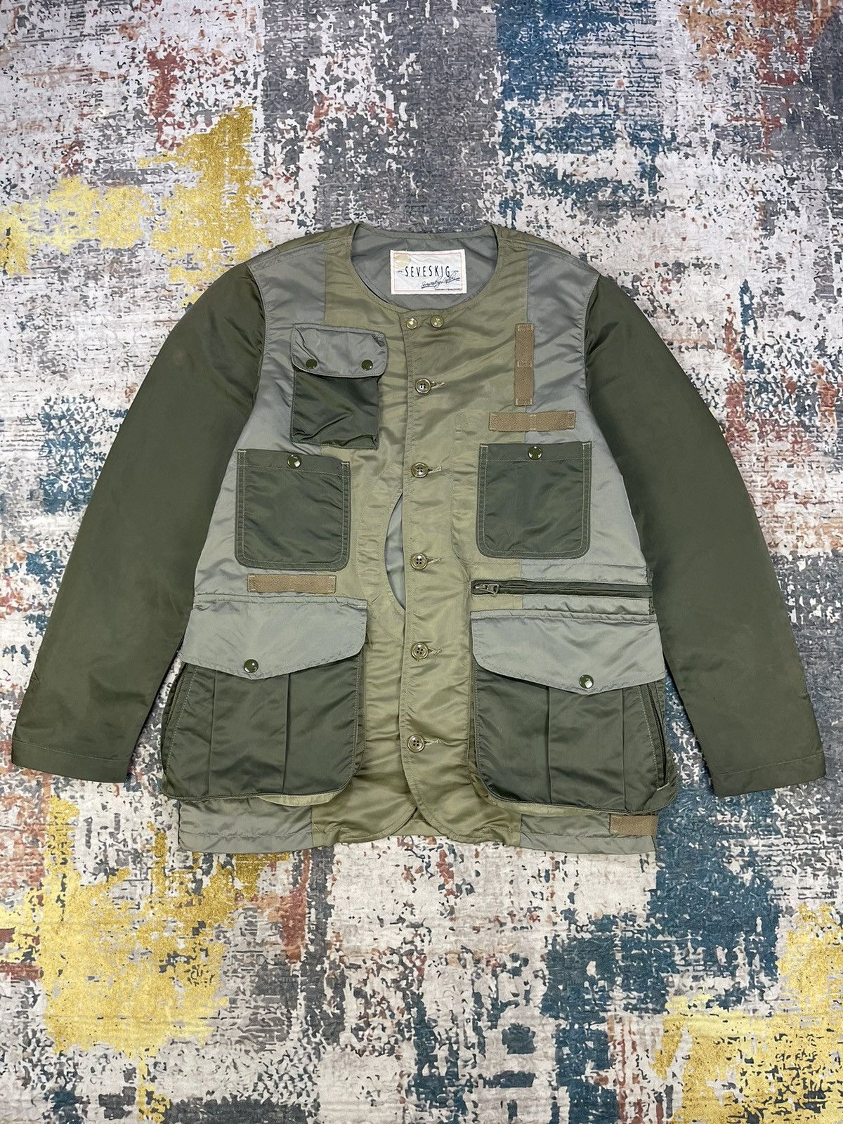 Vintage SEVESKIG Upcycle Rebear Military Jackets Size US M / EU 48-50 / 2 - 1 Thumbnail