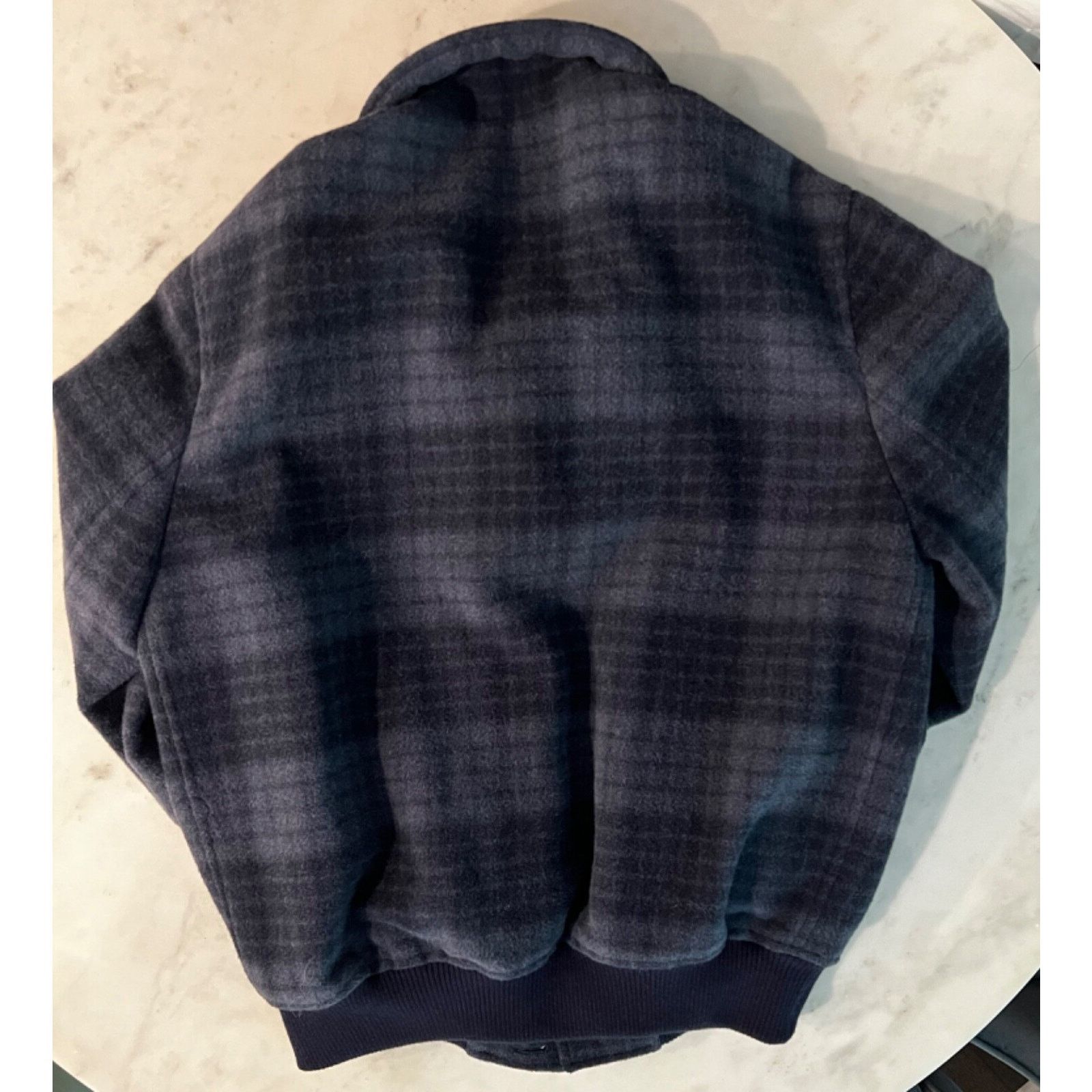 Brunello Cucinelli $6600 Brunello Cucinelli Blue Checked Wool Llama Bomber IT48 Size US M / EU 48-50 / 2 - 5 Thumbnail