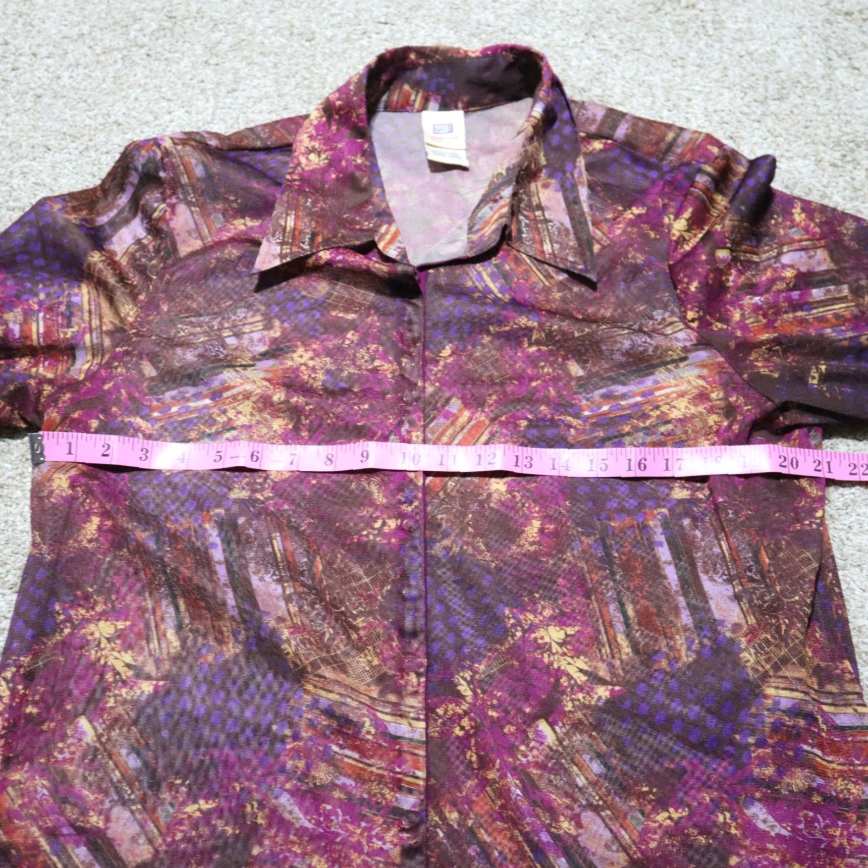 Faded Glory Faded Glory Shirt Blouse Woman Plus Size 22W/24W Purple Round Neck Long Sleeve Casual Womens Size 3XL / US 20-22 - 6 Thumbnail