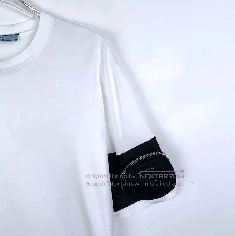 Prada Prada Men's White Cotton T-Shirt with Pocket. Size US M / EU 48-50 / 2 - 2 Thumbnail