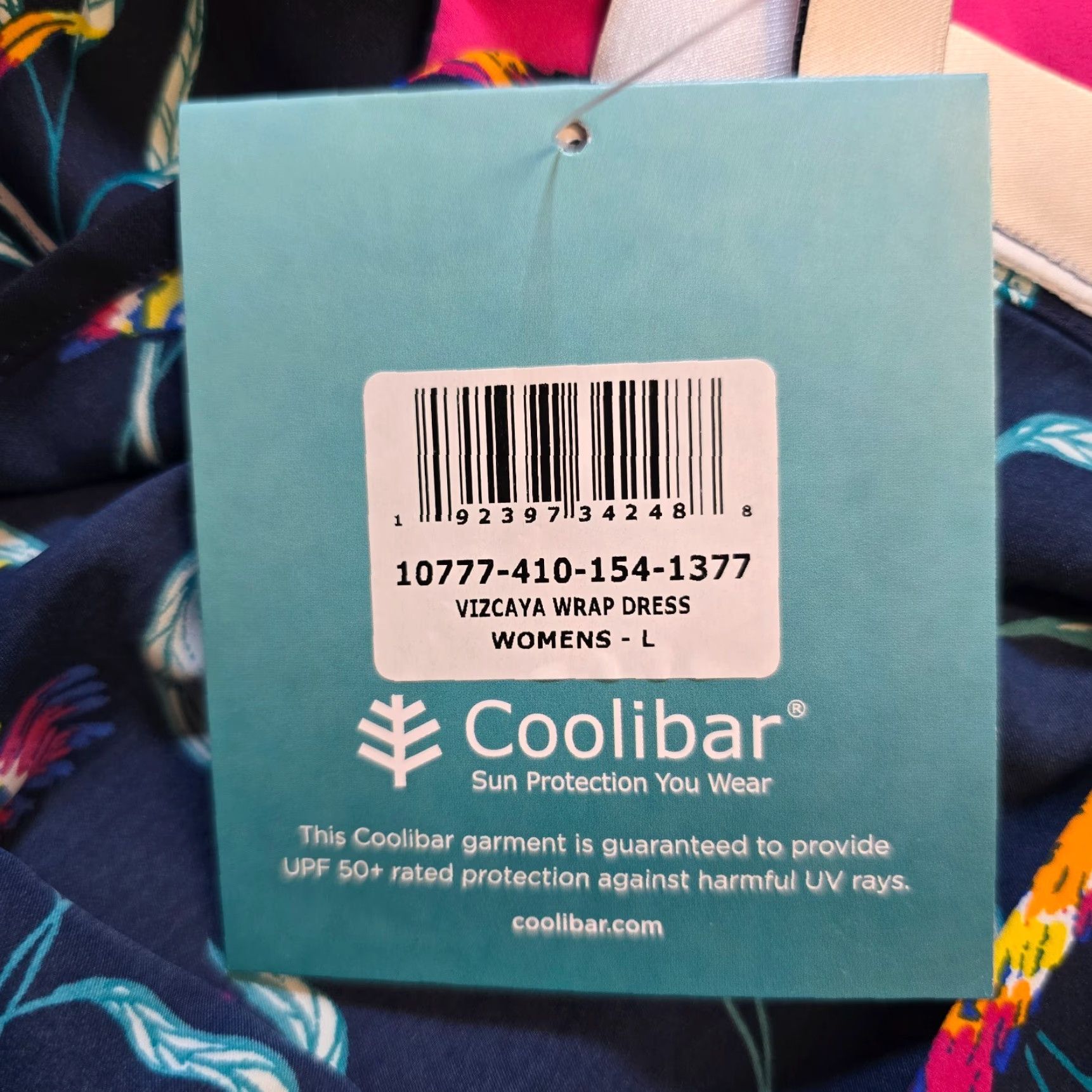 Vintage Coolibar Dress Womens Large Blue Birds Tropical Vizcaya Aloha Lightweight UPF Dress Ladies Size L / US 10 / IT 46 - 5 Thumbnail