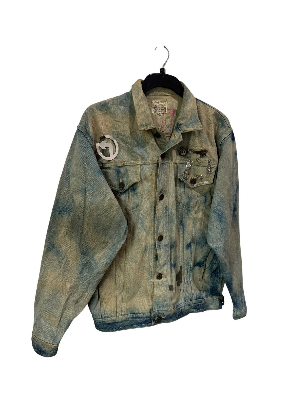 Seditionaries Japanese Brand Oh Net Acid Wash Jacket Hold Up Red Indian Size US M / EU 48-50 / 2 - 2 Thumbnail