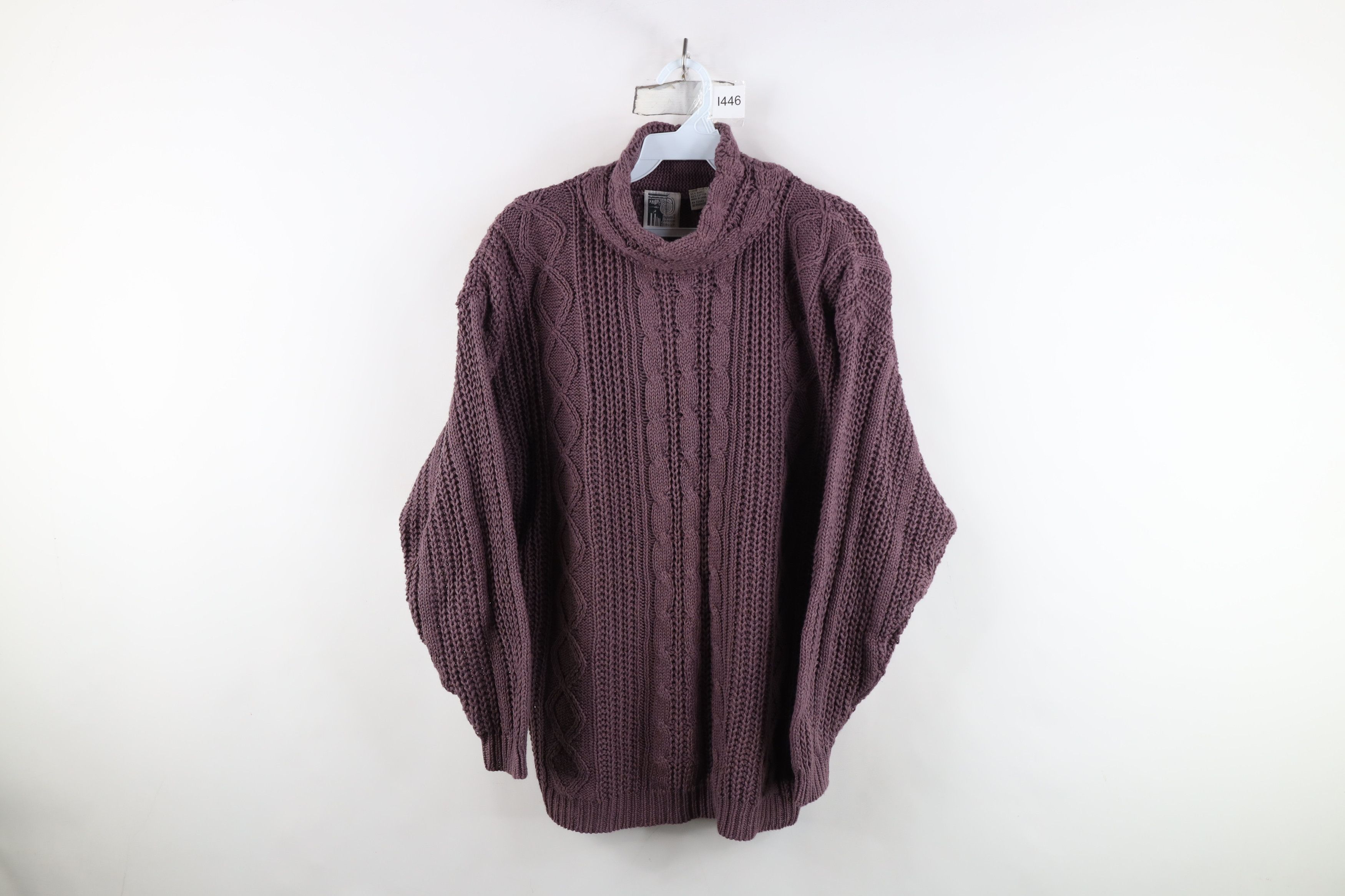 Vintage Vintage 90s Streetwear Fisherman Knit Turtleneck Sweater Size L / US 10 / IT 46 - 1 Thumbnail