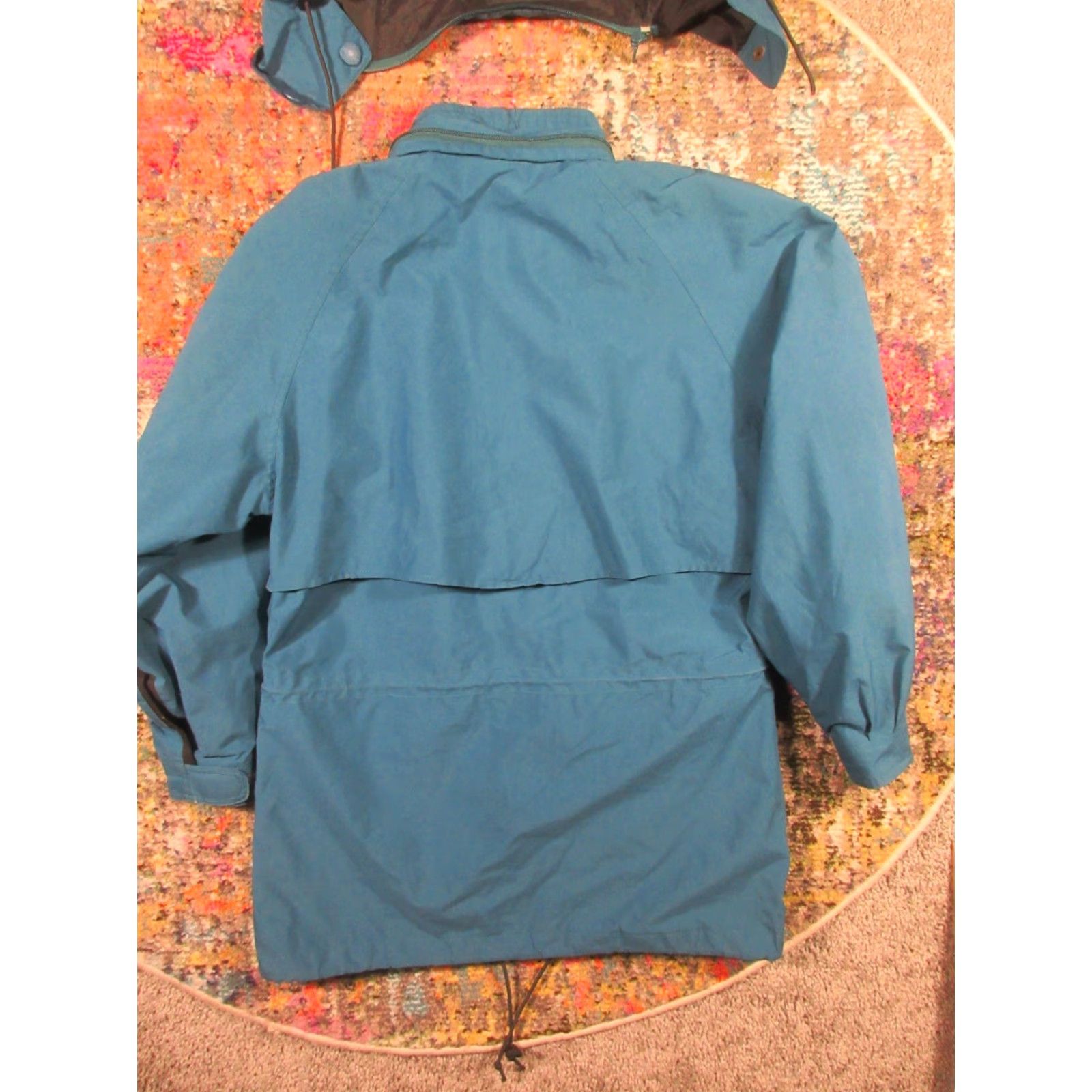Eddie Bauer VINTAGE Eddie Bauer Gore-Tex Hooded Rain Jacket Parka Womens M Teal Blue Hooded Gore-Tex 90s Outdoor Logo Jacket Size M / US 6-8 / IT 42-44 - 3 Thumbnail