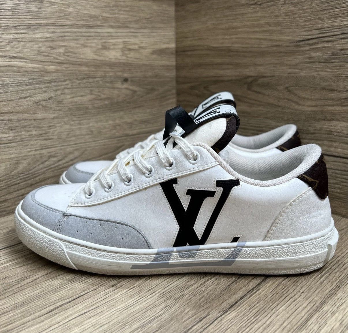 Louis Vuitton Louis Vuitton Charlie Grey & White Sneakers J41 Size US 9.5 / IT 39.5 - 1 Thumbnail