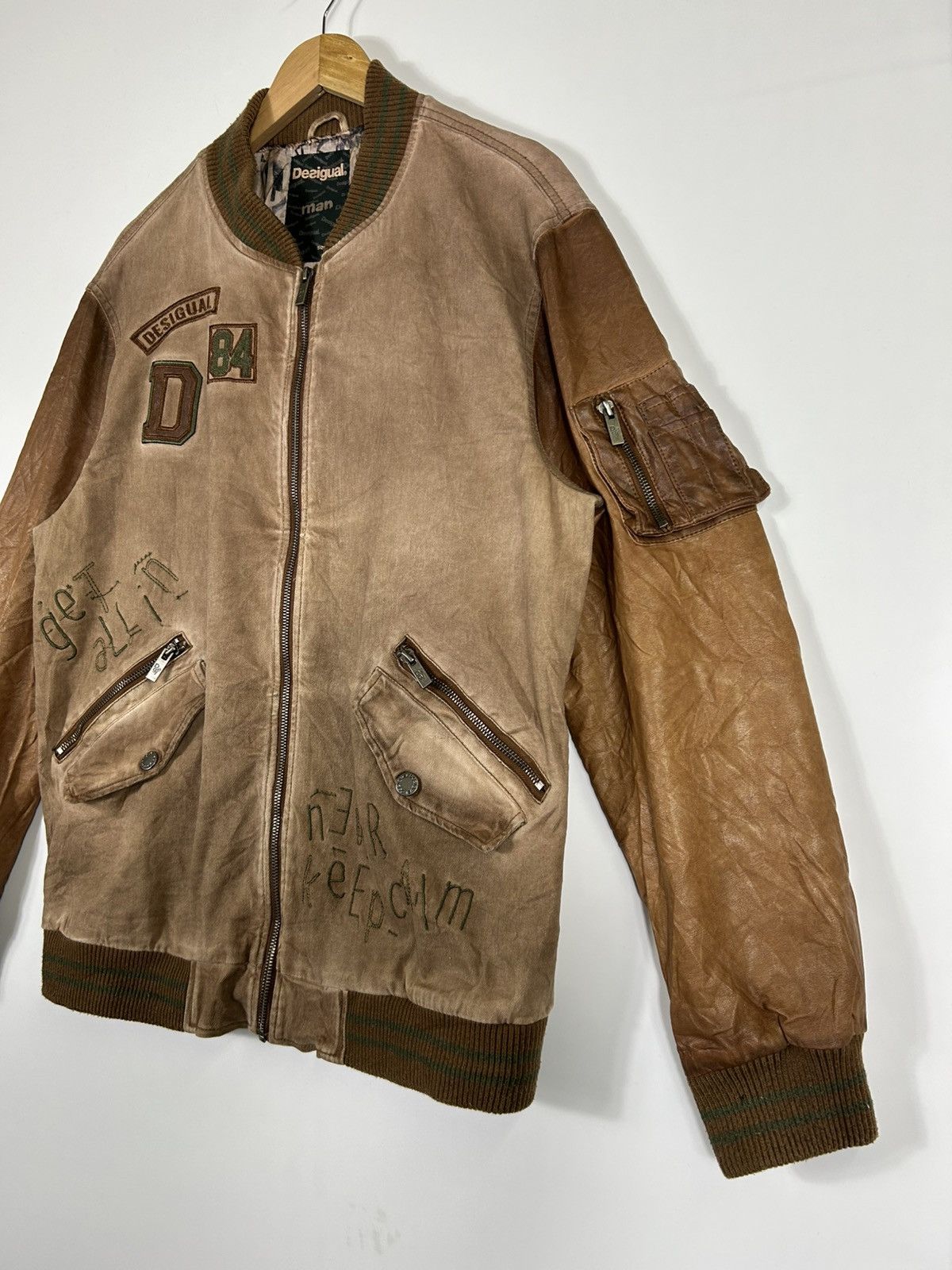 Desigual × Vintage ⚡️Y2K Desigual Man Zipper Bomber Jacket Size US XL / EU 56 / 4 - 3 Thumbnail