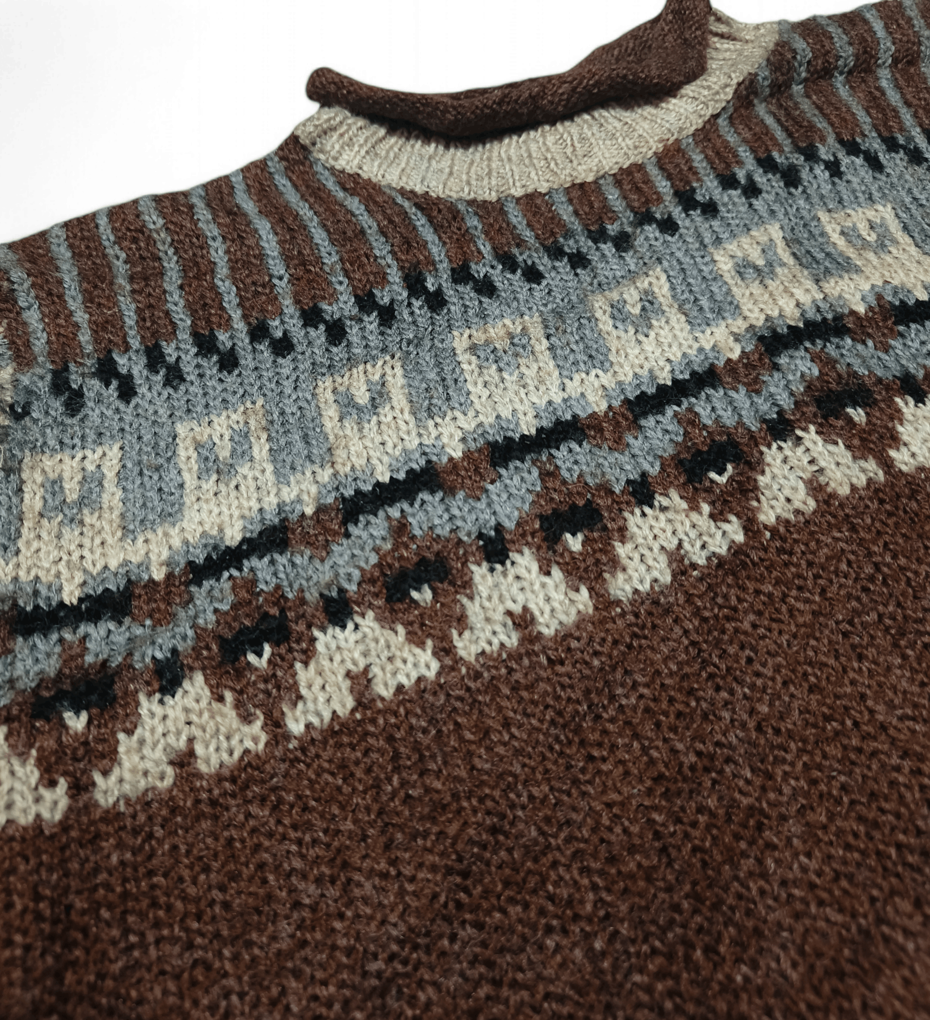 Other Vintage 80s CLAUDIA D Ethnic Motifs Pattern Knit Sweater Size US L / EU 52-54 / 3 - 6 Thumbnail