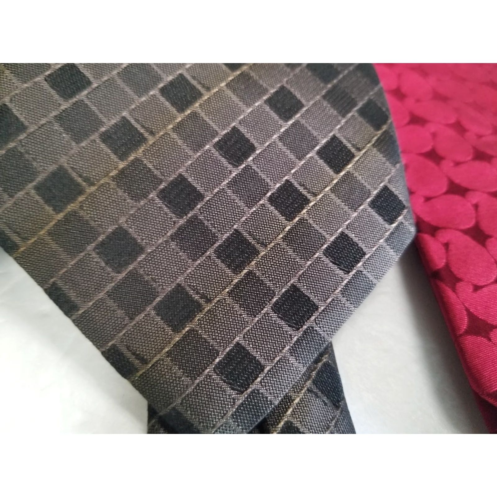Hugo Boss HUGO BOSS Tie 58" 100% Silk Necktie Multicolor Geometric 3 Piece Set Made in Italy Mens Size ONE SIZE - 3 Thumbnail