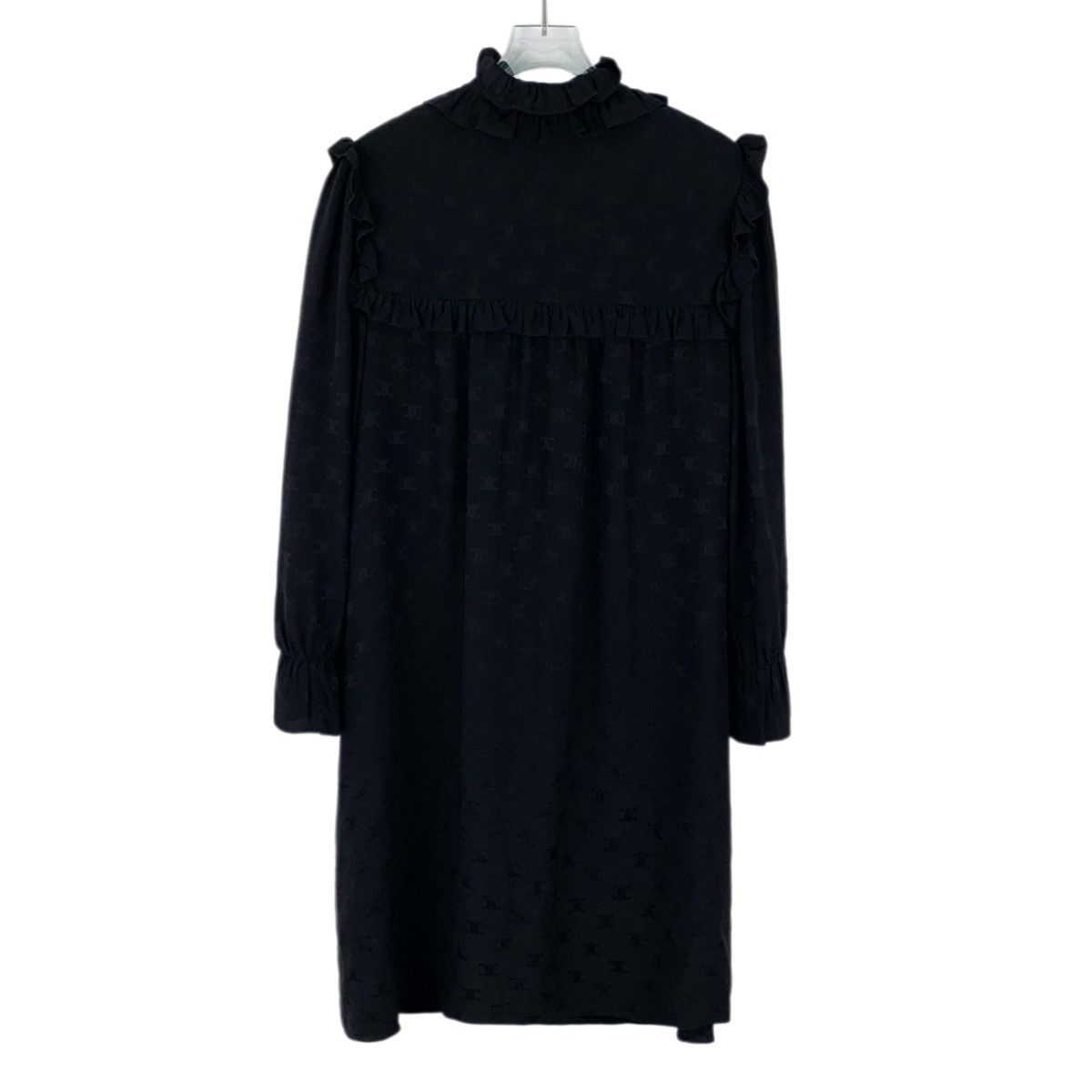Celine Celine All-over Triomphe Silk Lace Long Sleeve Dress K26WX Size S / US 4 / IT 40 - 2 Thumbnail